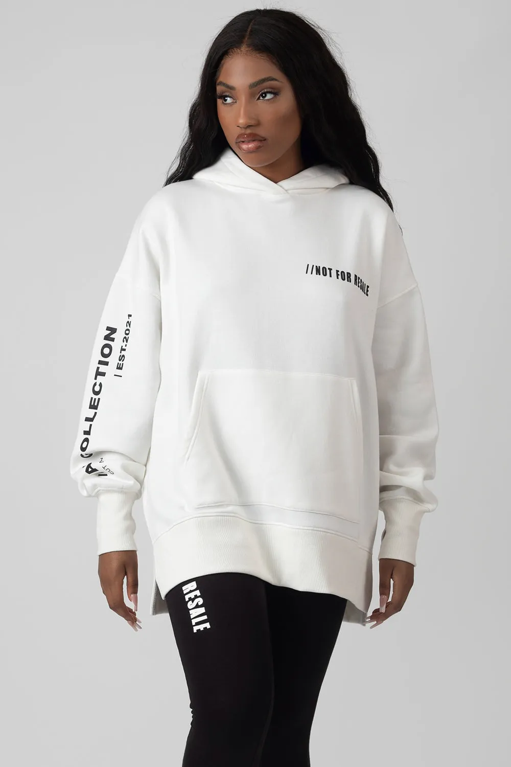 Oversized Text Hoody Ecru sold by Public Desire product image thumbnail 2