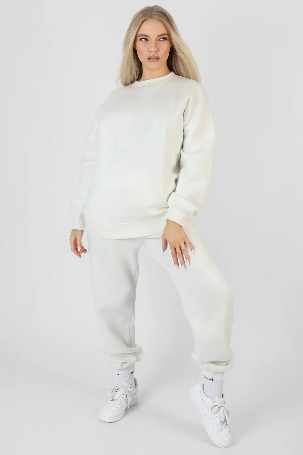 Tonal Embroidery Joggers Ecru sold by Public Desire product image thumbnail 2