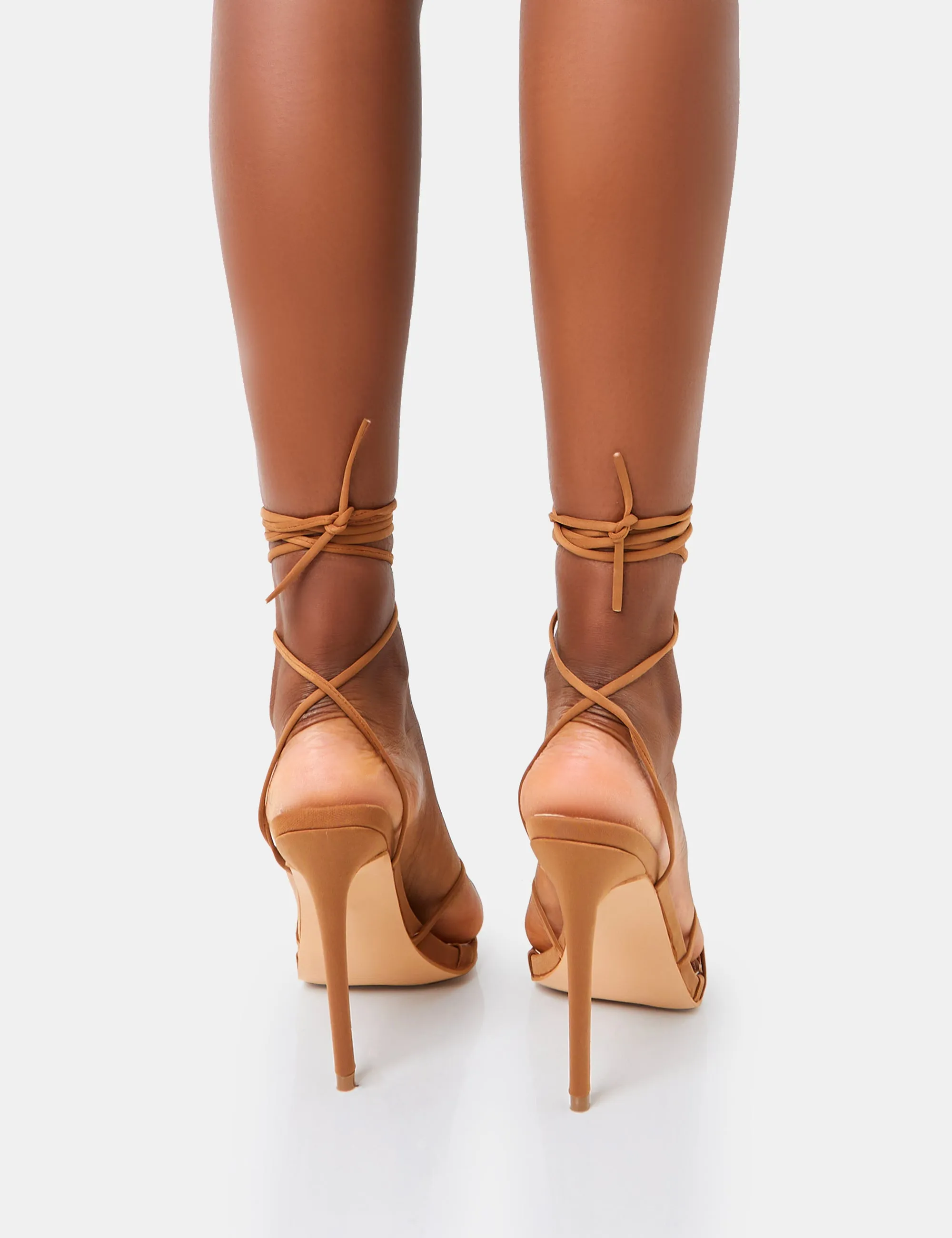 Isobel Tan Pu Lace Up Strappy Barely There Pointed Court High Heels sold by Public Desire product image thumbnail 4