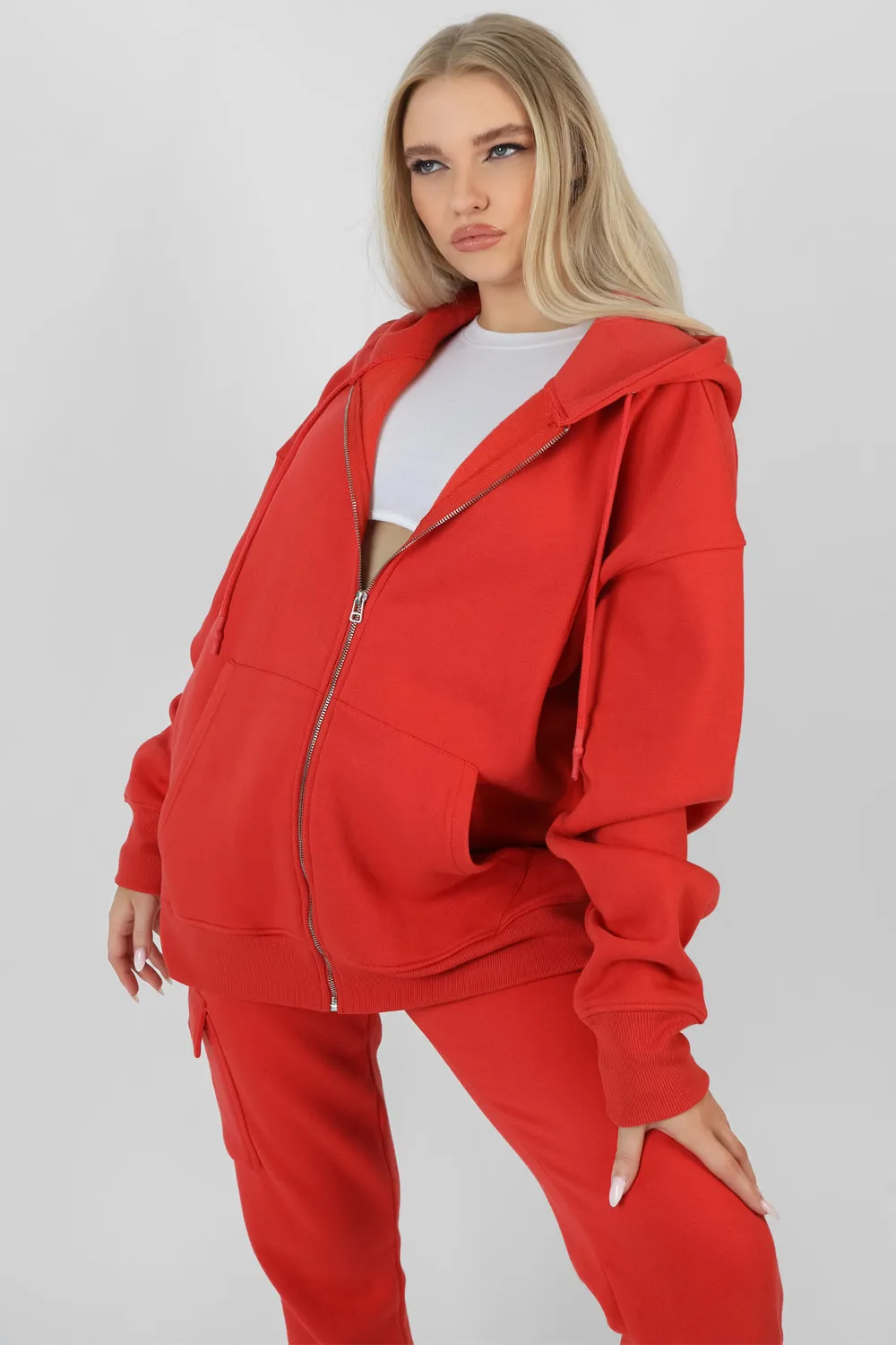 Oversized Zip Through Hoodie Red sold by Public Desire product image thumbnail 4