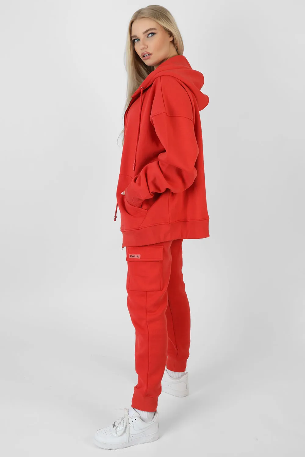 Oversized Zip Through Hoodie Red sold by Public Desire product image thumbnail 2