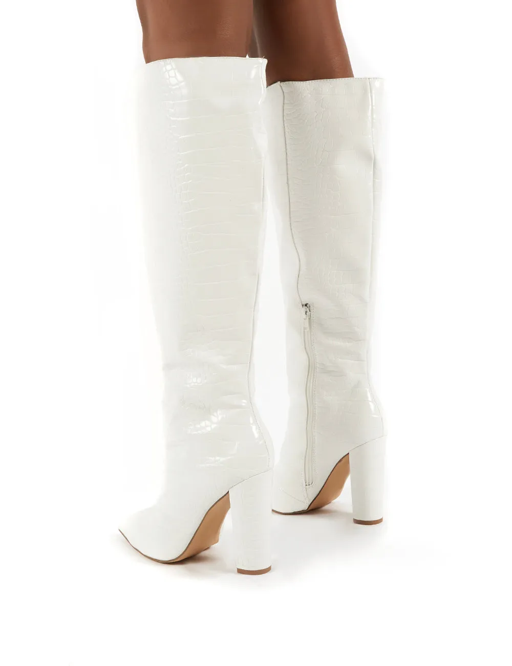 Slow White Snake Wide Fit Knee High Block Heel Boots sold by Public Desire product image thumbnail 2