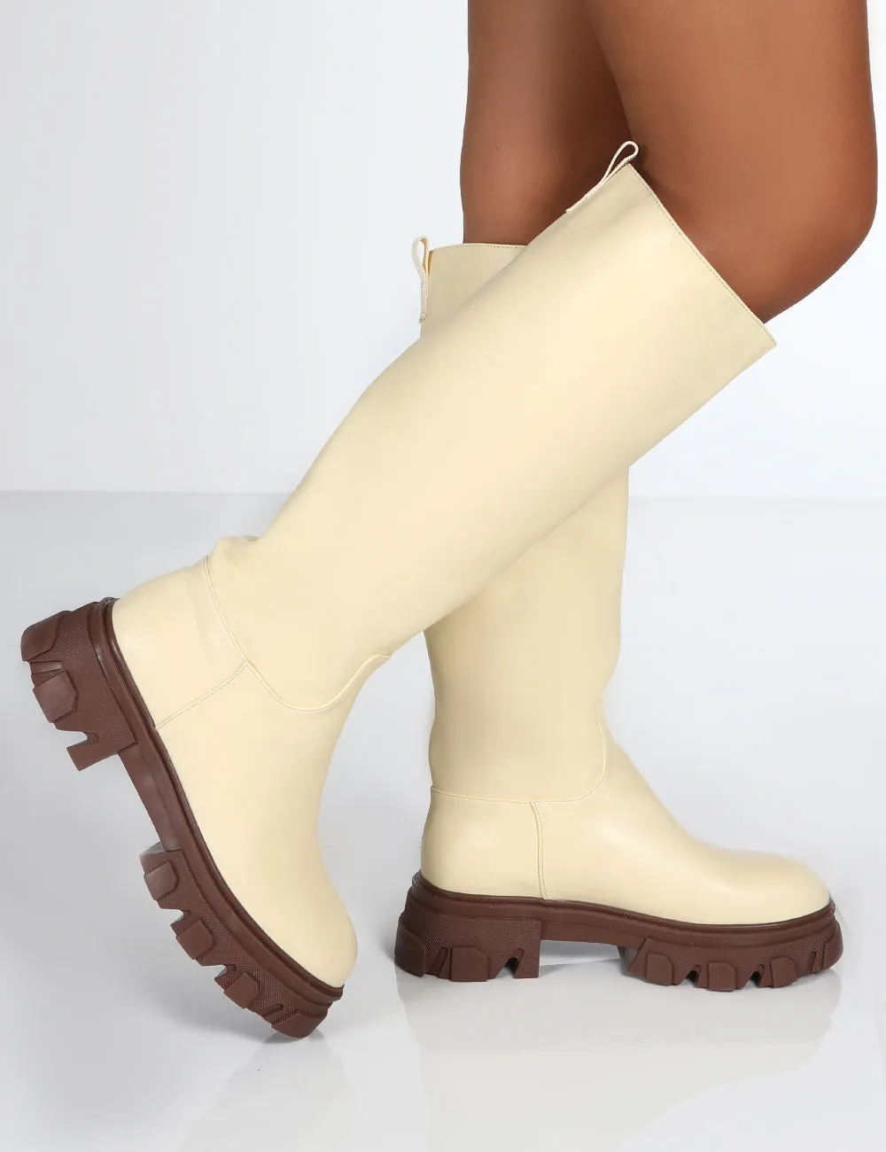 Elena Butter Knee High Chunky Sole Boots sold by Public Desire product image thumbnail 4