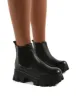 Attain Black PU Chunky Sole Ankle Boots sold by Public Desire