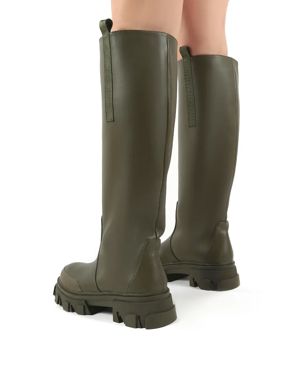 Genius Khaki Knee High Chunky Sole Boots sold by Public Desire product image thumbnail 2