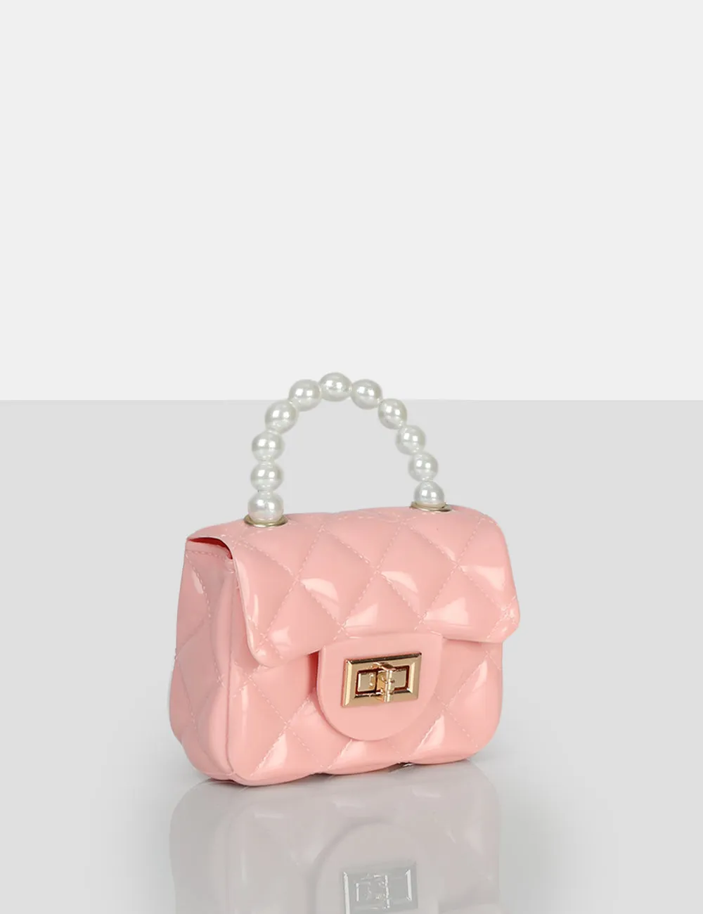 The Iddy Pink Patent Pearl Mini Bag sold by Public Desire product image thumbnail 2