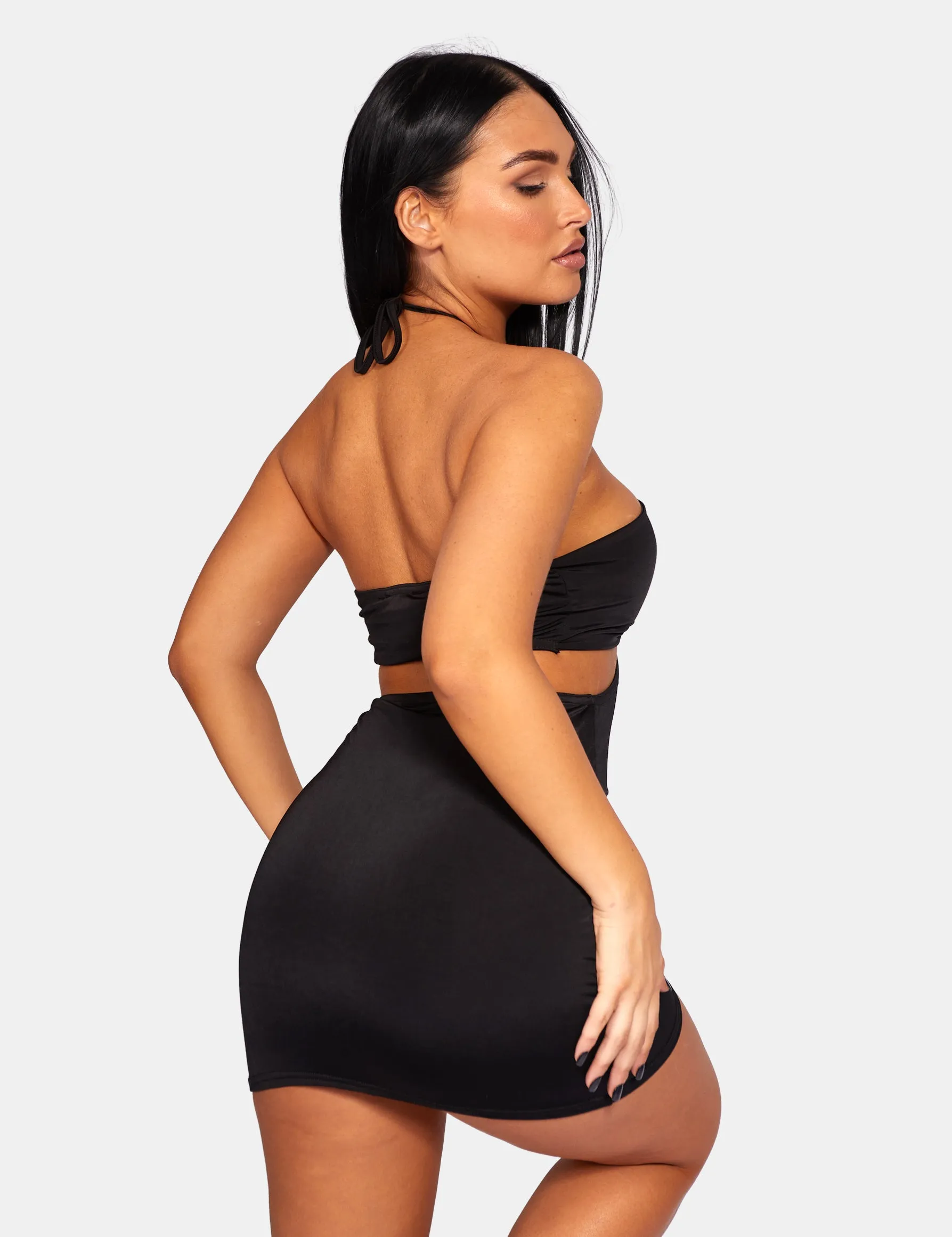 Slinky Loop Ruching Sleeveless Mini Dress Black sold by Public Desire product image thumbnail 4