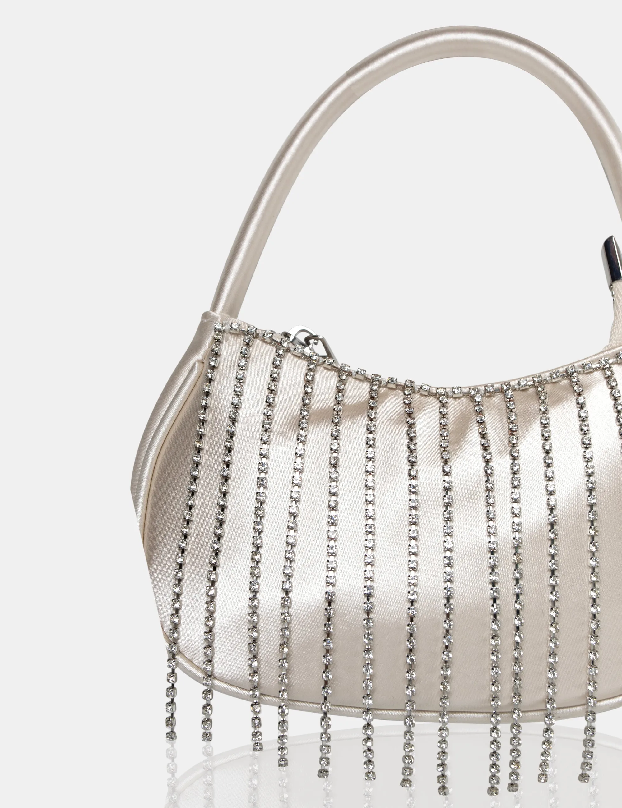 The Sia Ivory Satin Diamante Trim Mini Bag sold by Public Desire product image thumbnail 2