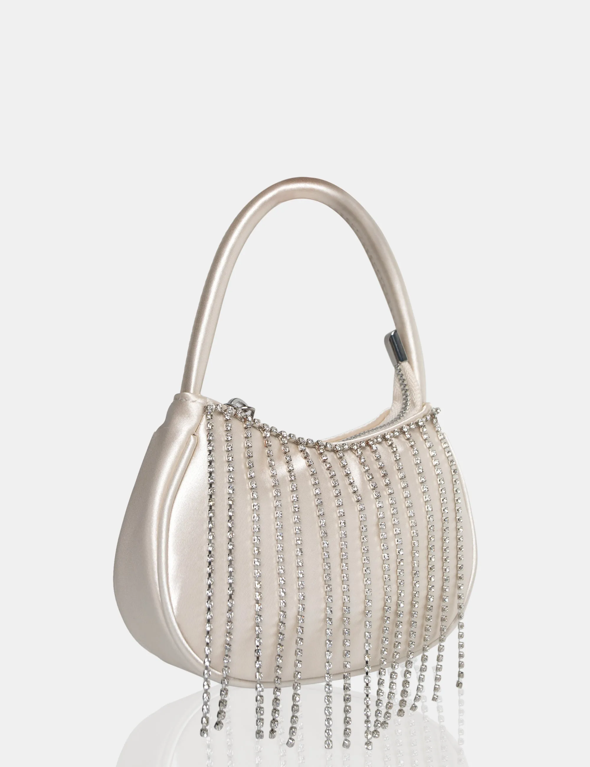 The Sia Ivory Satin Diamante Trim Mini Bag sold by Public Desire product image thumbnail 3