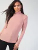 Pink Rib Roll Neck Top sold by Public Desire