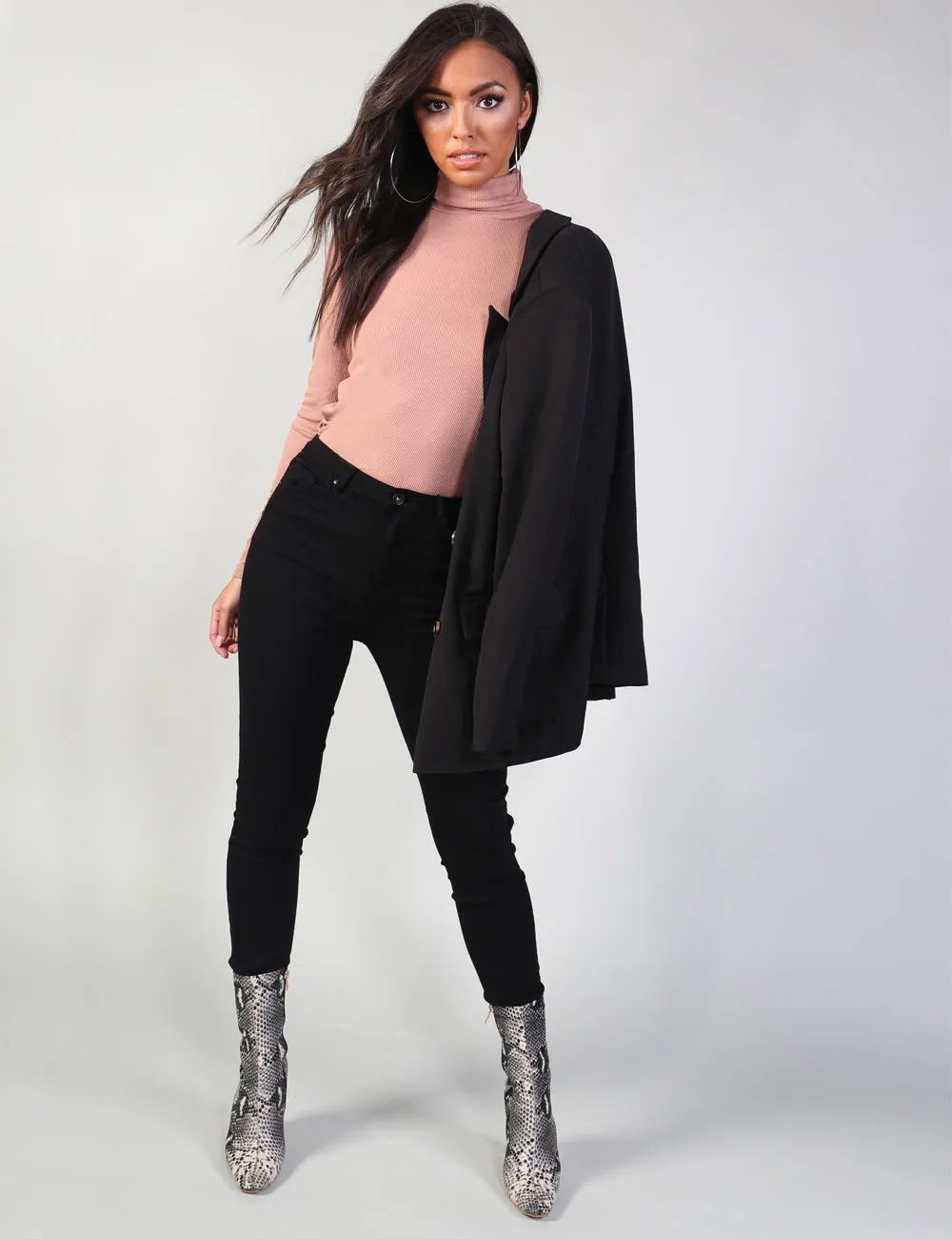 Pink Rib Roll Neck Top sold by Public Desire product image thumbnail 5