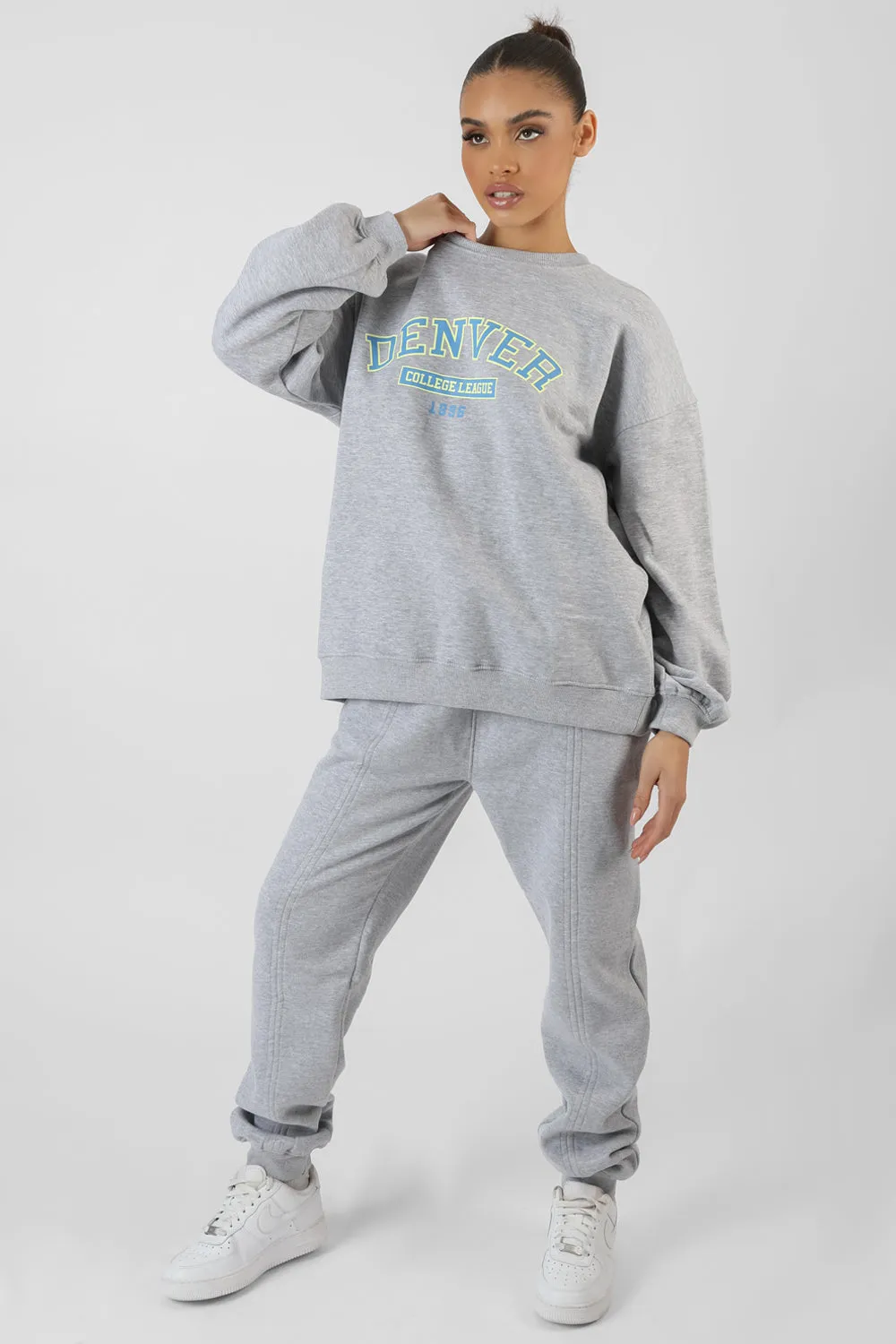 Oversized Denver Print Sweatshirt Grey sold by Public Desire product image thumbnail 3