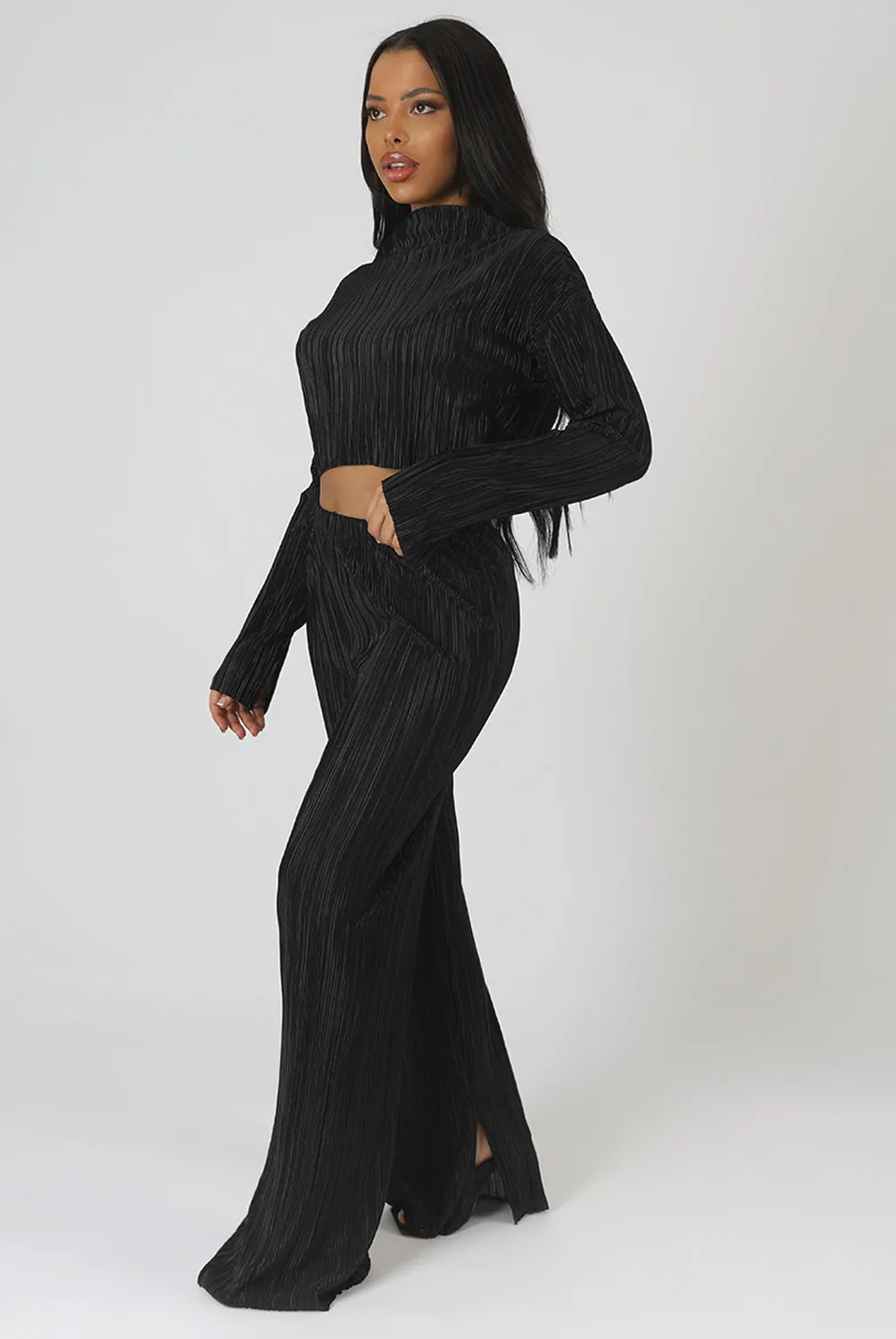 Plisse Crop Top Black sold by Public Desire product image thumbnail 2