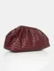 The Project Burgundy Woven Pu Clutch Bags sold by Public Desire