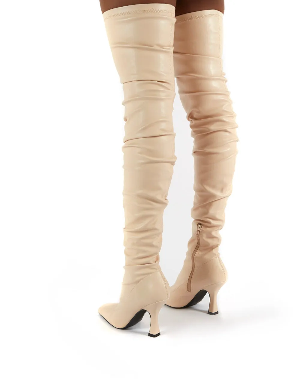 Outlaw Bone Ruched Over The Knee Heeled Boots sold by Public Desire product image thumbnail 2