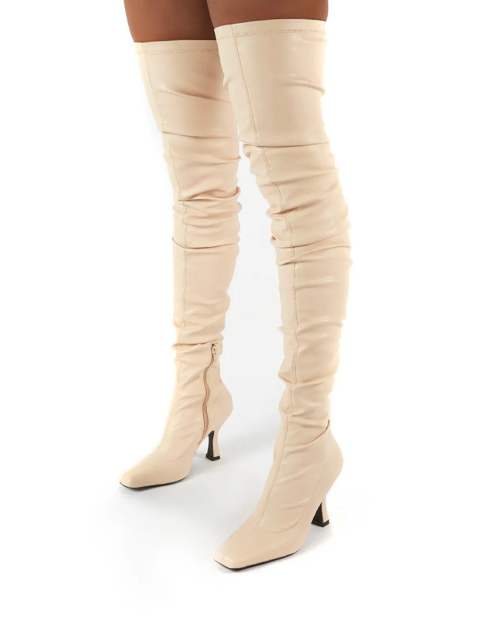 Outlaw Bone Ruched Over The Knee Heeled Boots sold by Public Desire product image thumbnail 3