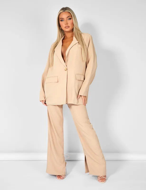 Oversized Dad Blazer Sand sold by Public Desire
