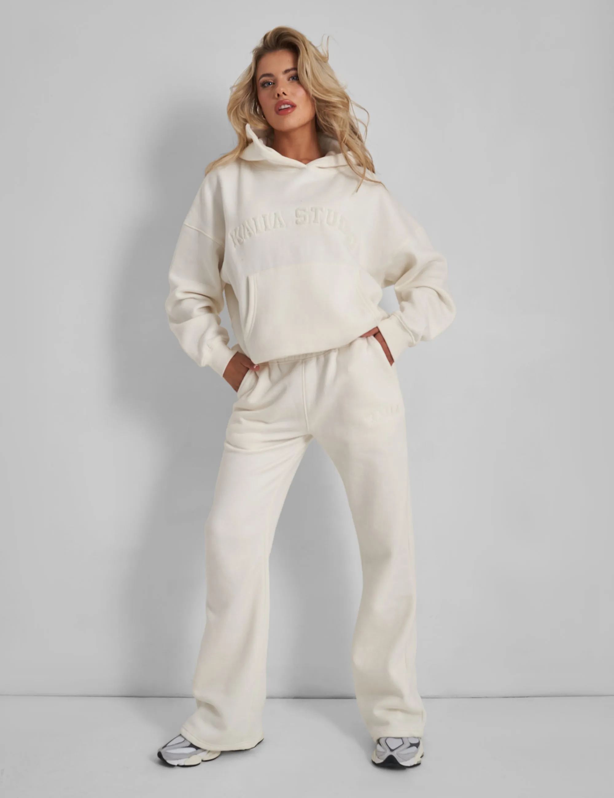 Kaiia Wide Leg Sweat Pants in Vanilla sold by Public Desire product image thumbnail 3