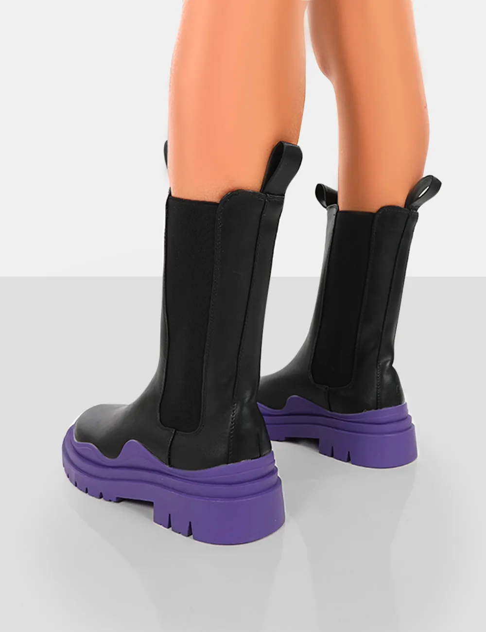 Cherry Purple Chunky Sole Chelsea Ankle Boots sold by Public Desire product image thumbnail 2