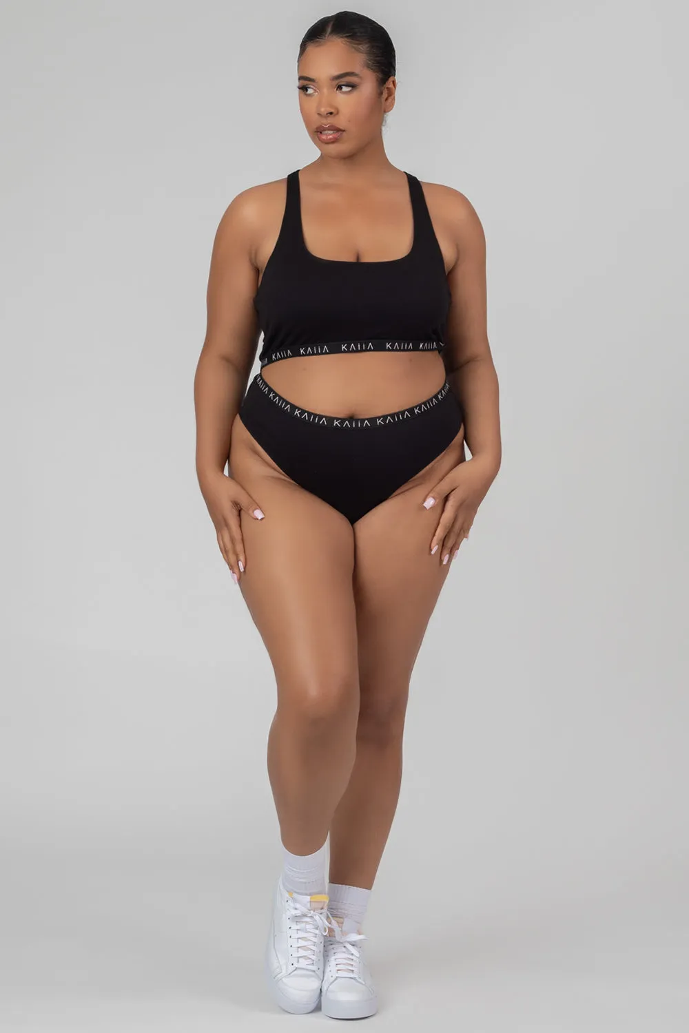 Curve Kaiia Elastic Scoop Neck Bra Black sold by Public Desire product image thumbnail 2
