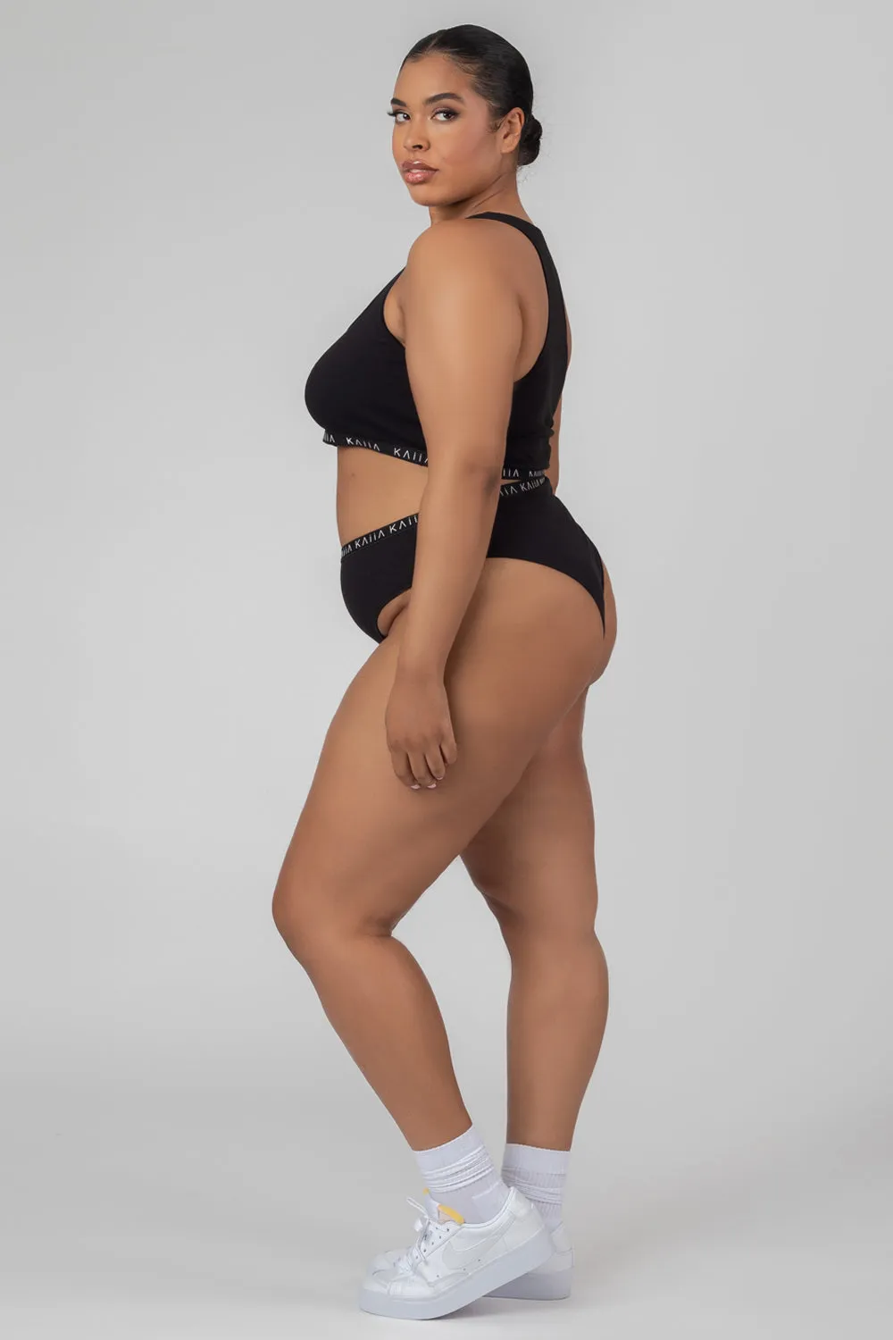 Curve Kaiia Elastic Scoop Neck Bra Black sold by Public Desire product image thumbnail 3