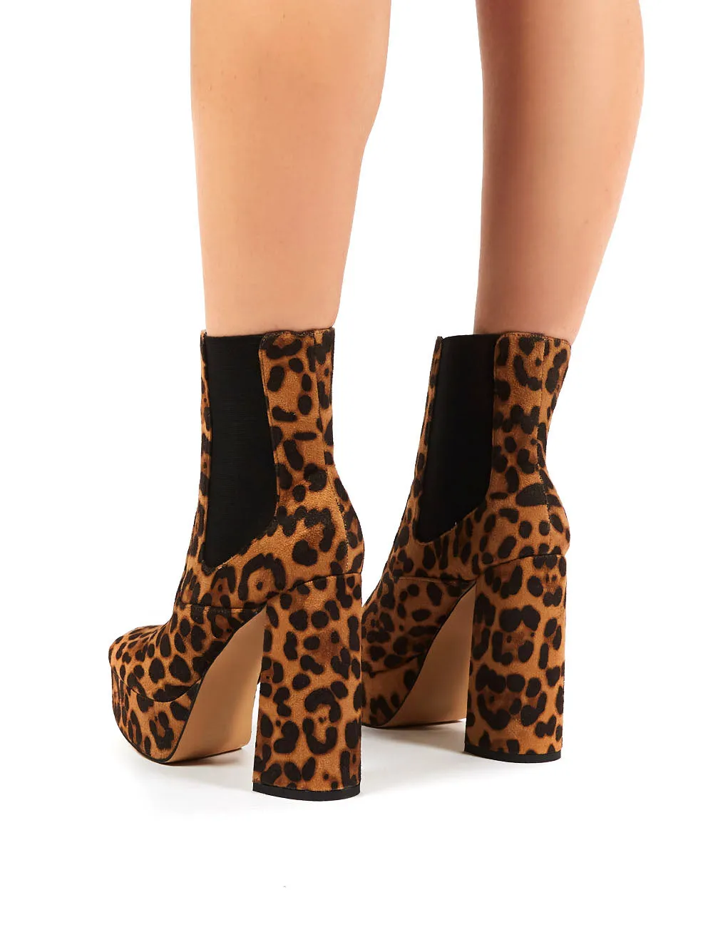 Lexie Leopard Print Faux Suede Platform Ankle Boot sold by Public Desire product image thumbnail 3