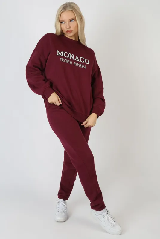 Embroidered Pocket 90'S Joggers Berry sold by Public Desire