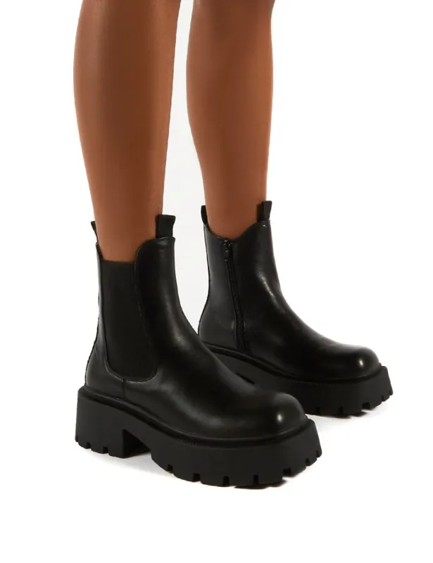 Innovator Black Chunky Sole Ankle Boots sold by Public Desire