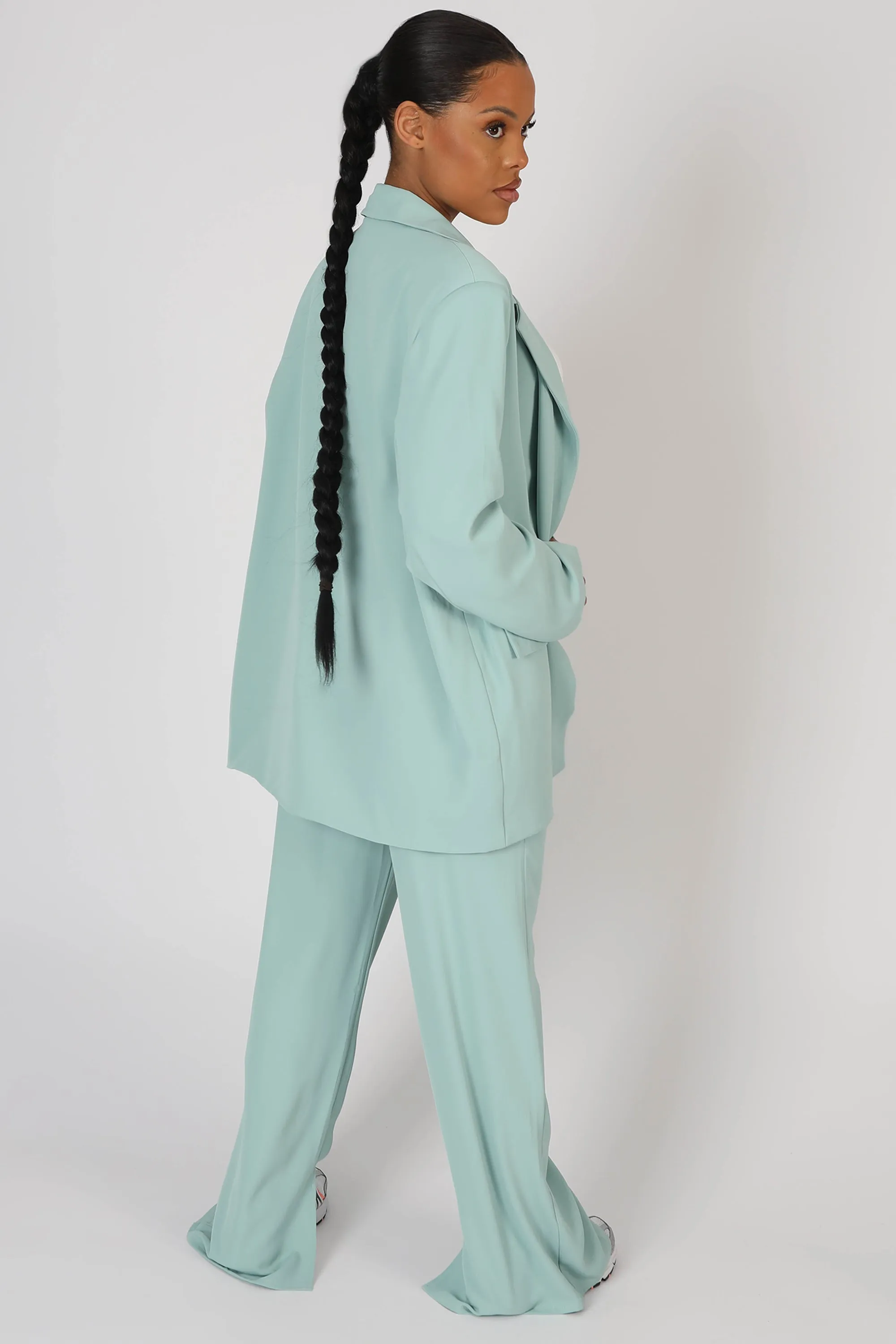 Split Detail High Waisted Dad Trouser Peppermint sold by Public Desire product image thumbnail 2