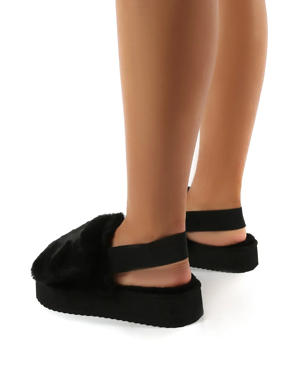 Funky Black Platform Chunky Sole Velcro Strap Slippers sold by Public Desire product image thumbnail 2