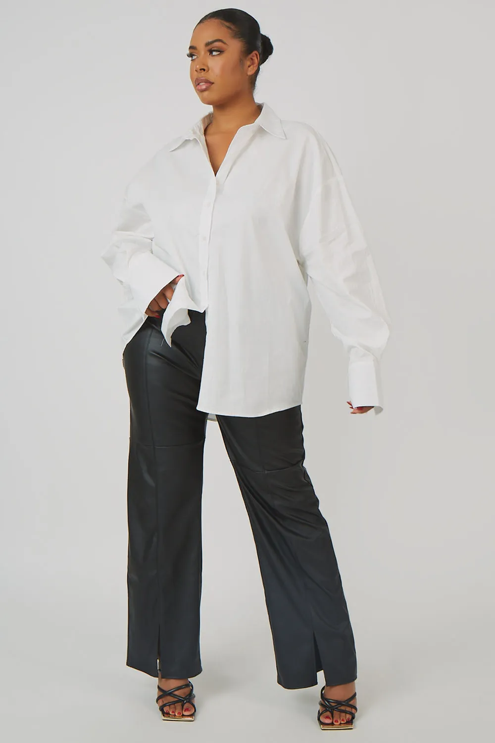 Curve Oversized Poplin Shirt White sold by Public Desire product image thumbnail 2