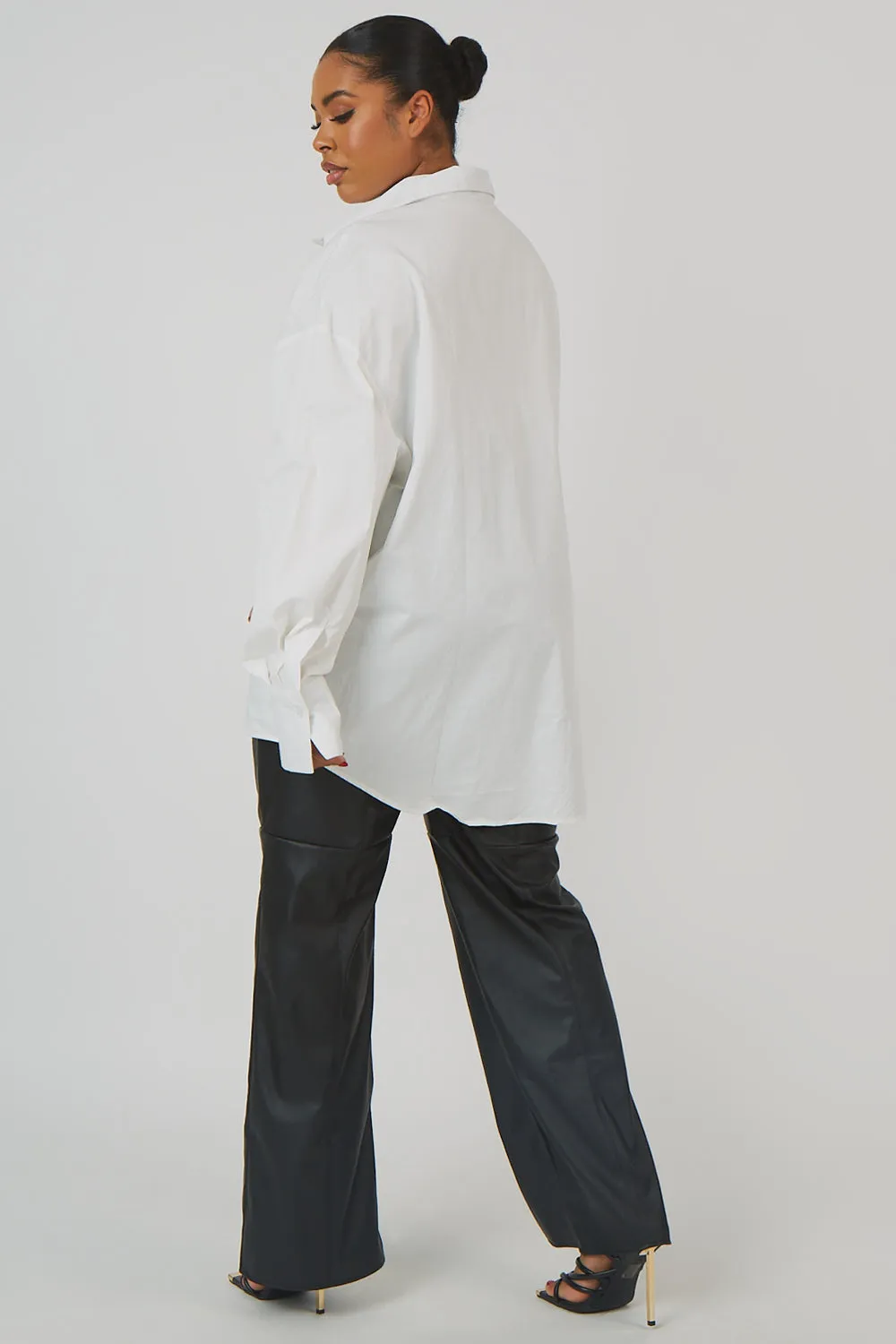 Curve Oversized Poplin Shirt White sold by Public Desire product image thumbnail 3
