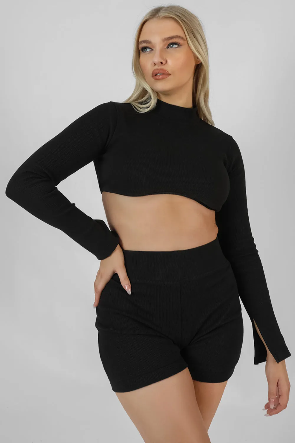 Athleisure High Neck Underbust Top Black sold by Public Desire product image thumbnail 5