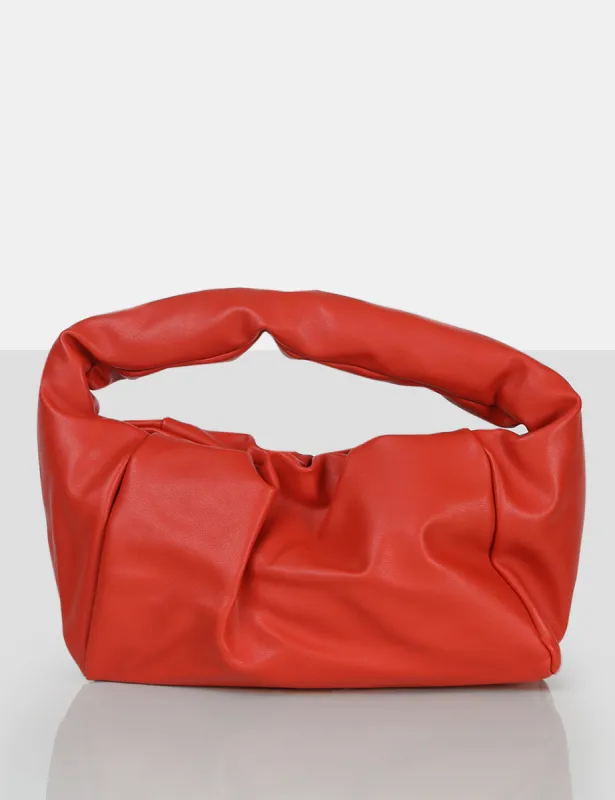 The Perla Orange Grain Pu Shoulder Bag sold by Public Desire