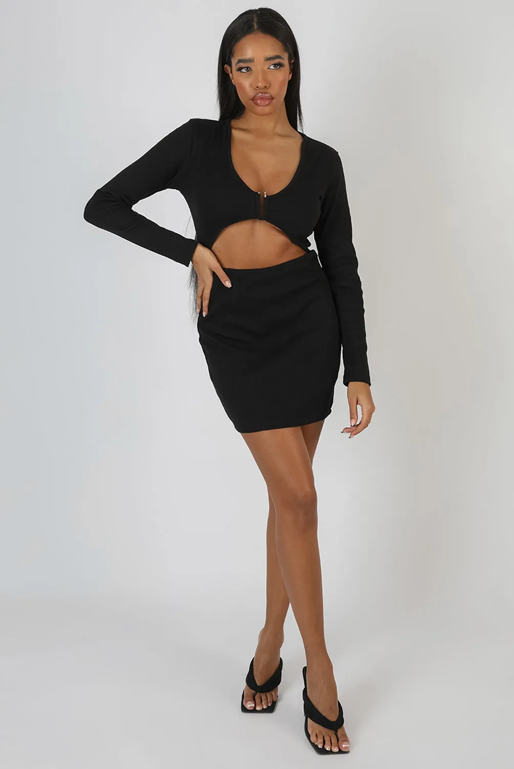U-Bar Trim Mini Dress Black sold by Public Desire product image thumbnail 5