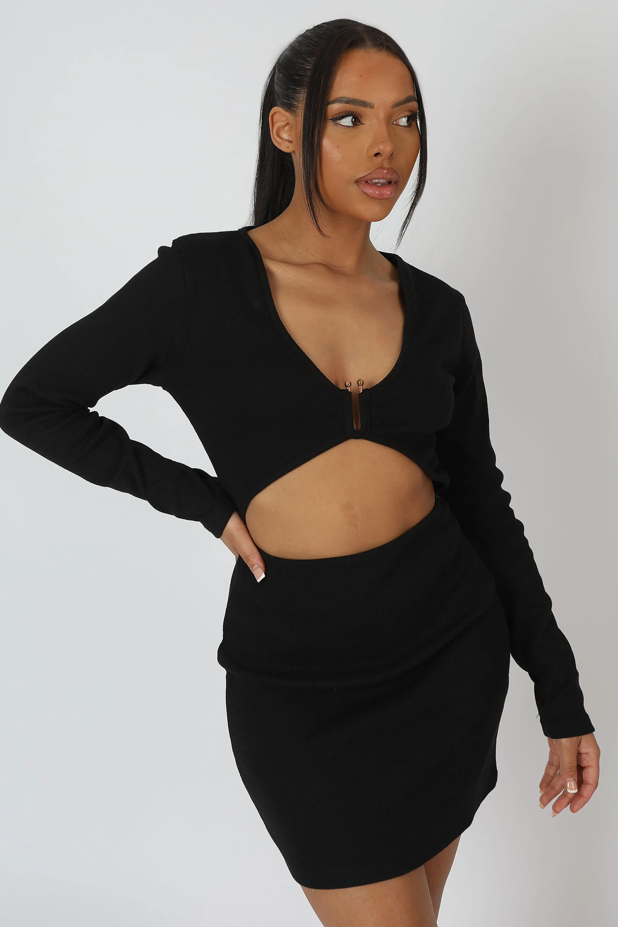 U-Bar Trim Mini Dress Black sold by Public Desire product image thumbnail 2