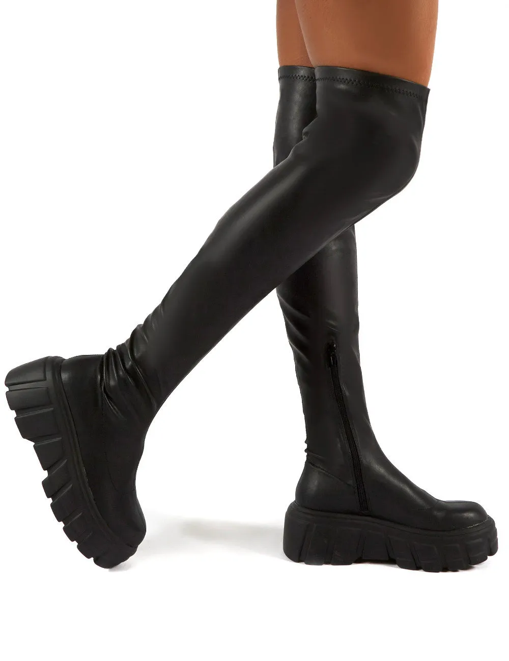 Lingo Black Over The Knee Chunky Sole Boots sold by Public Desire product image thumbnail 2