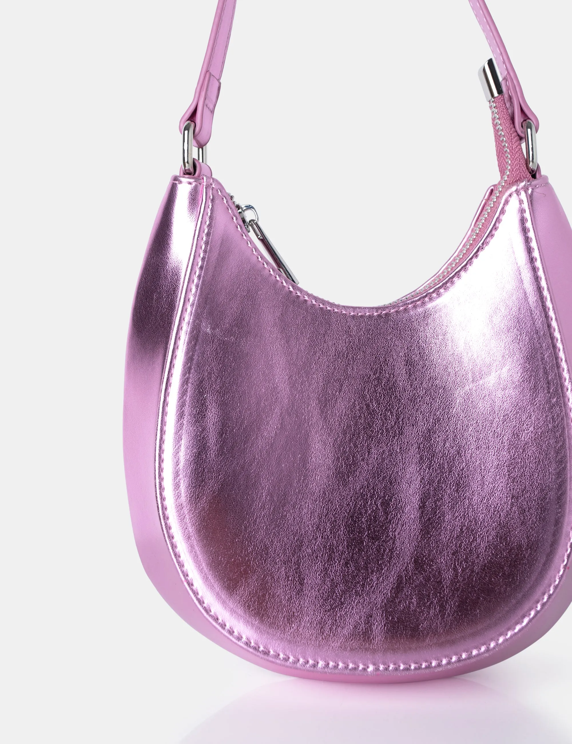 Zeta Metallic Pink Hobo Shoulder Bag sold by Public Desire product image thumbnail 2