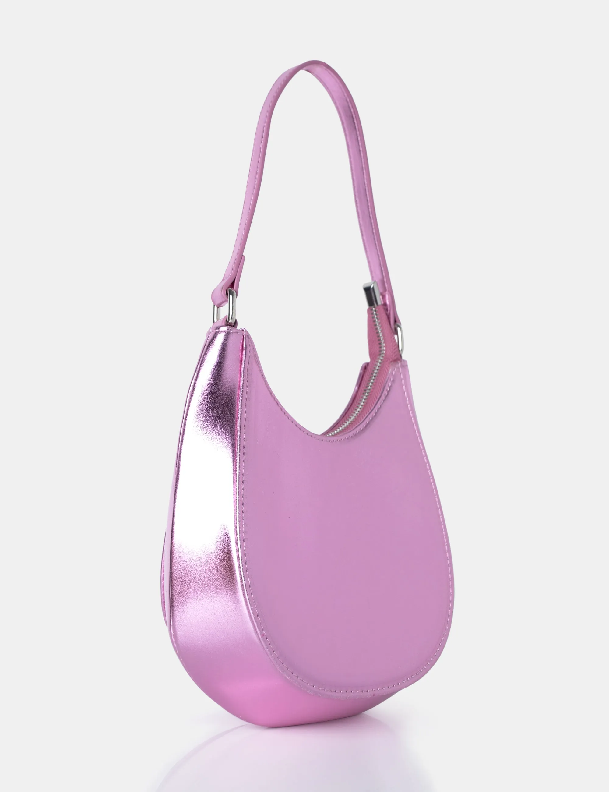 Zeta Metallic Pink Hobo Shoulder Bag sold by Public Desire product image thumbnail 3