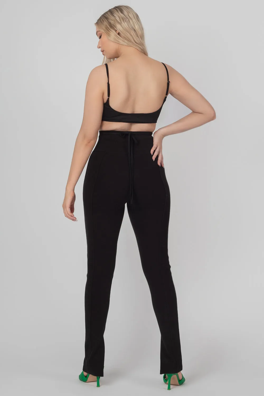 Strappy Tie Cropped Bralet Black sold by Public Desire product image thumbnail 4