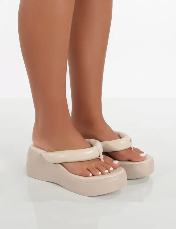 Song Stone Padded Toepost Flatform Sandal sold by Public Desire