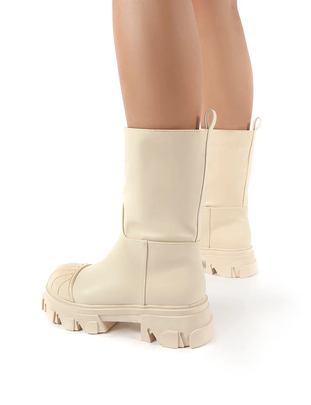 Showdown Cream Calf High Chunky Sole Boots sold by Public Desire product image thumbnail 4