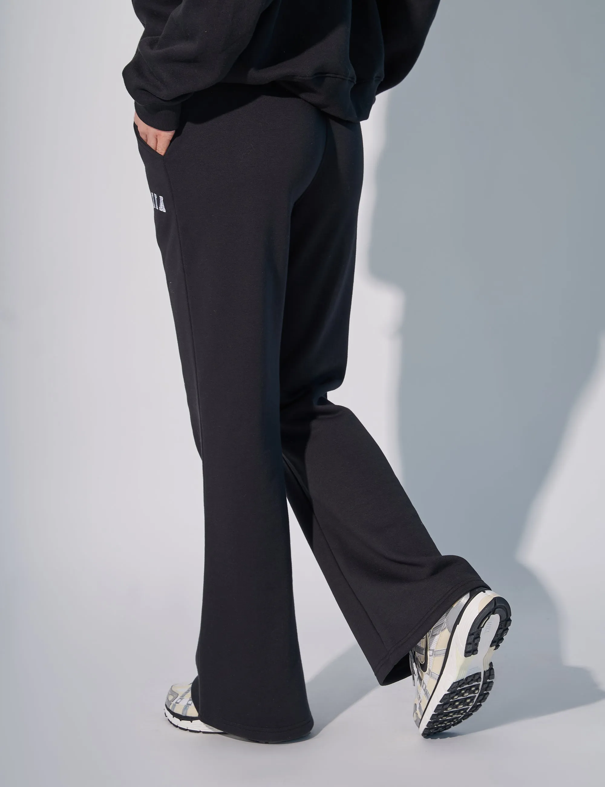Kaiia Logo Wide Leg Sweat Pants in Black sold by Public Desire product image thumbnail 2