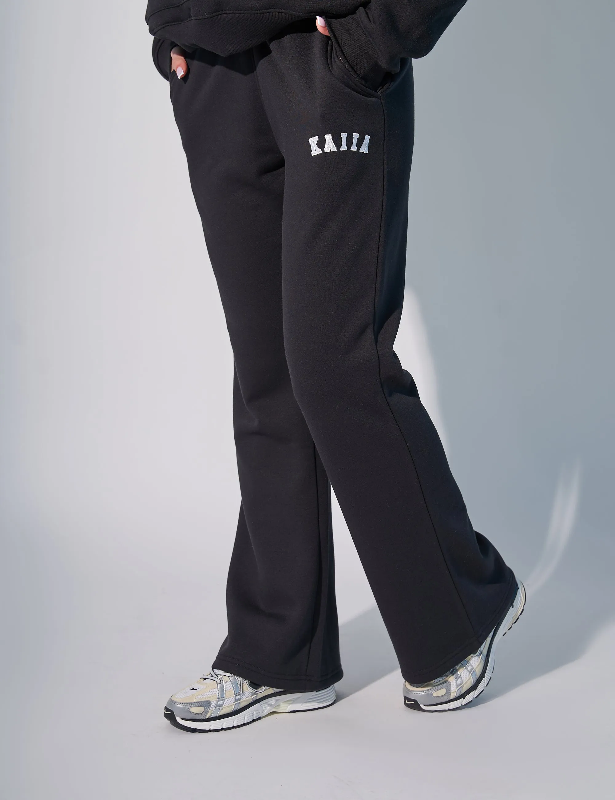 Kaiia Logo Wide Leg Sweat Pants in Black sold by Public Desire product image thumbnail 4