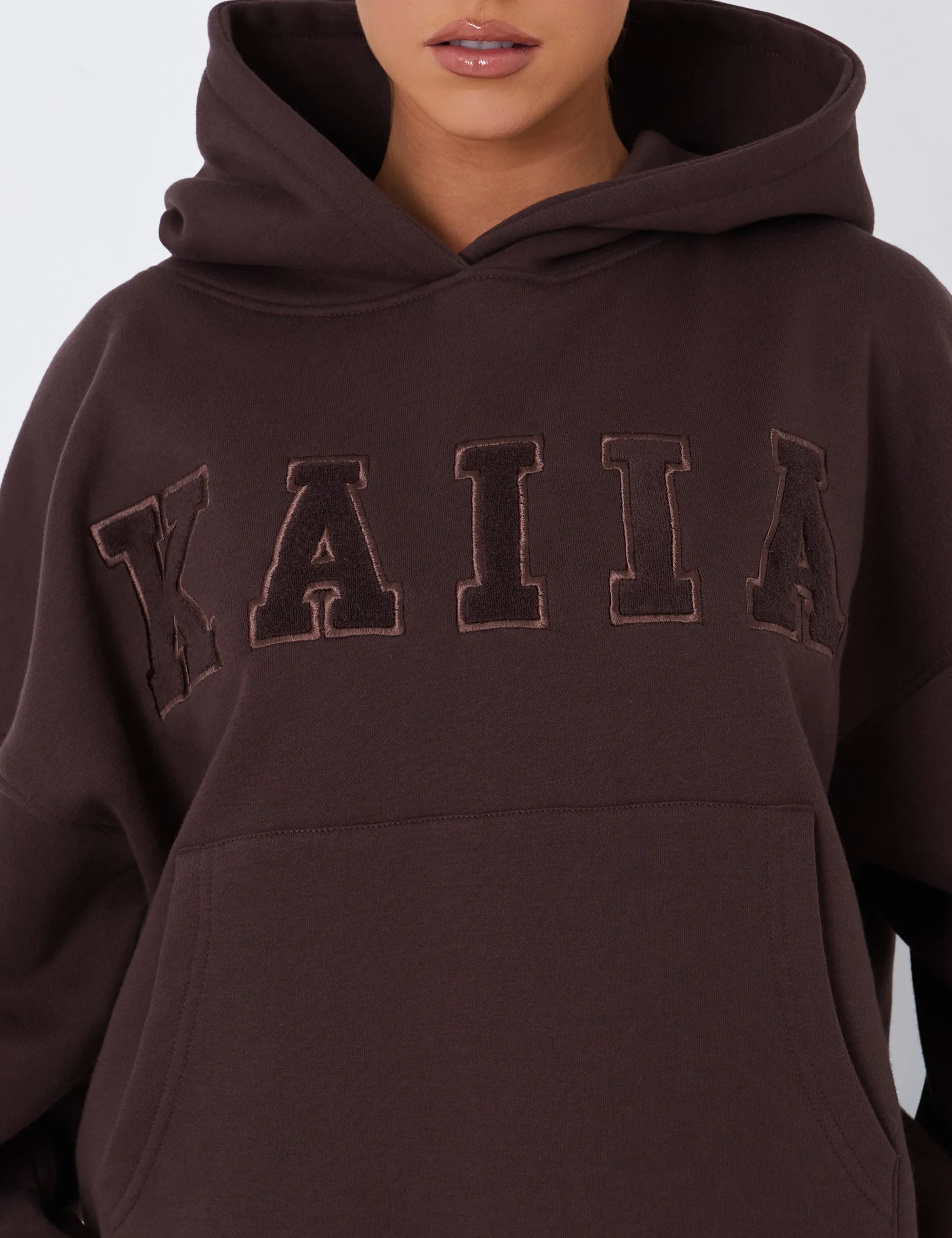 Kaiia Slogan Oversized Hoodie Mocha sold by Public Desire product image thumbnail 2