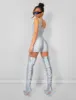 Second Skin Square Neck Unitard Grey sold by Public Desire