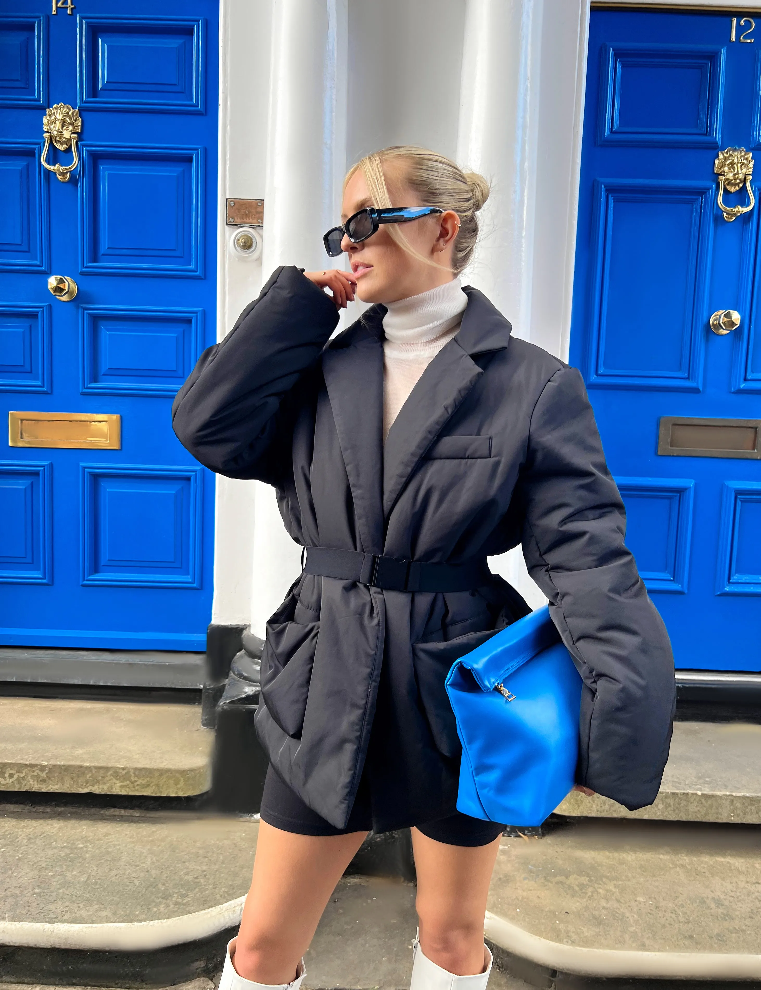 Belted Puffer Blazer Black sold by Public Desire product image thumbnail 5