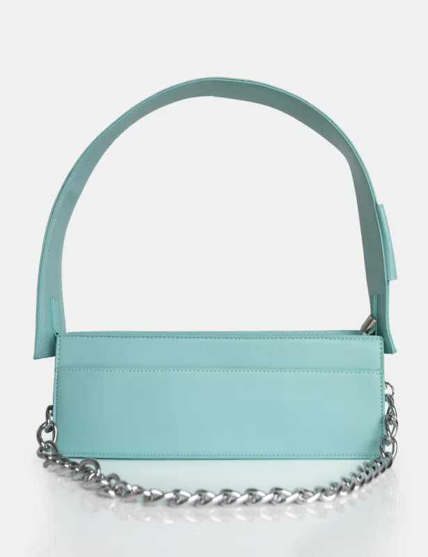 The Koa Mint Long Chain Detail Shoulder Bag sold by Public Desire