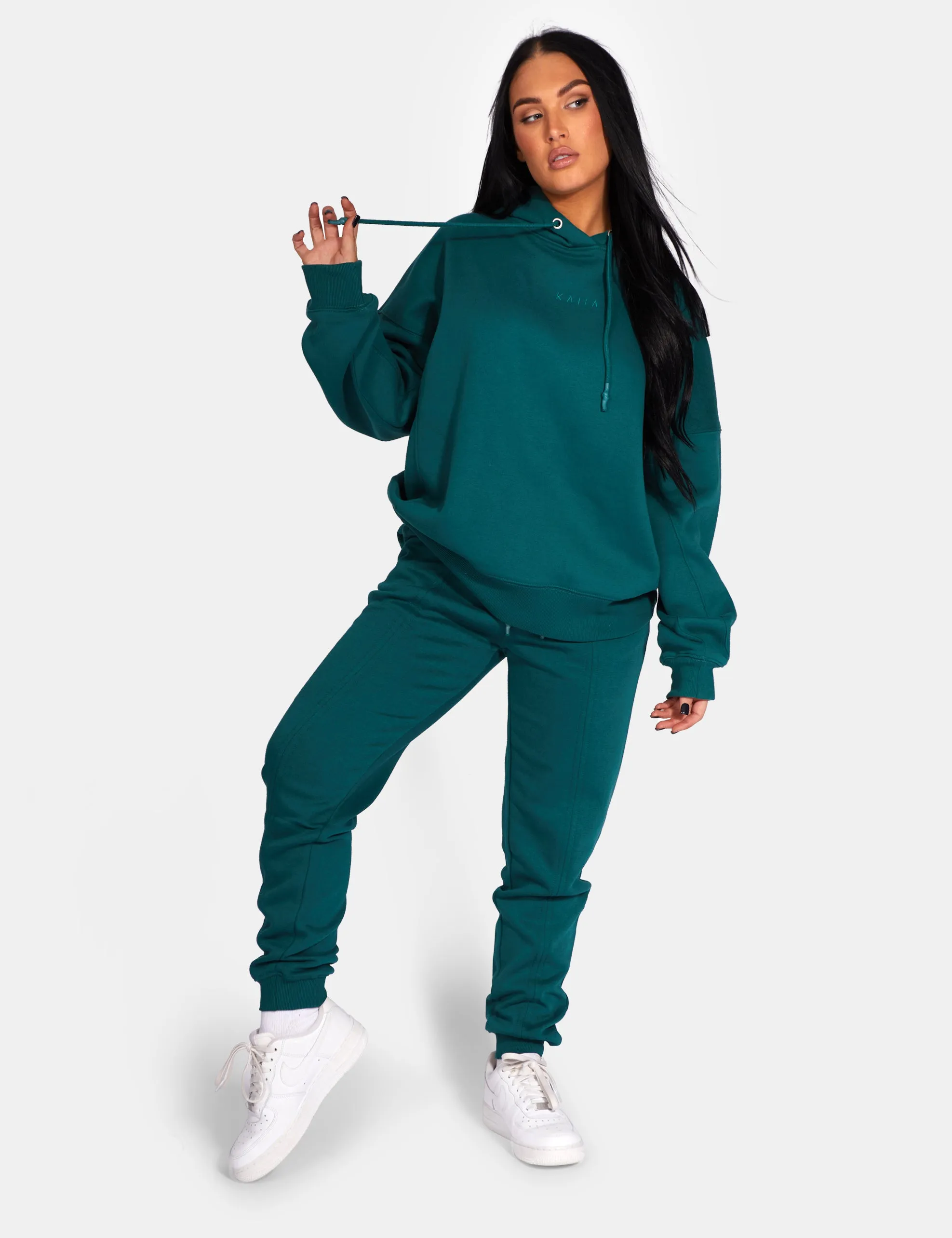 Kaiia Embroidered Oversized Hoodie Forest Green sold by Public Desire product image thumbnail 2