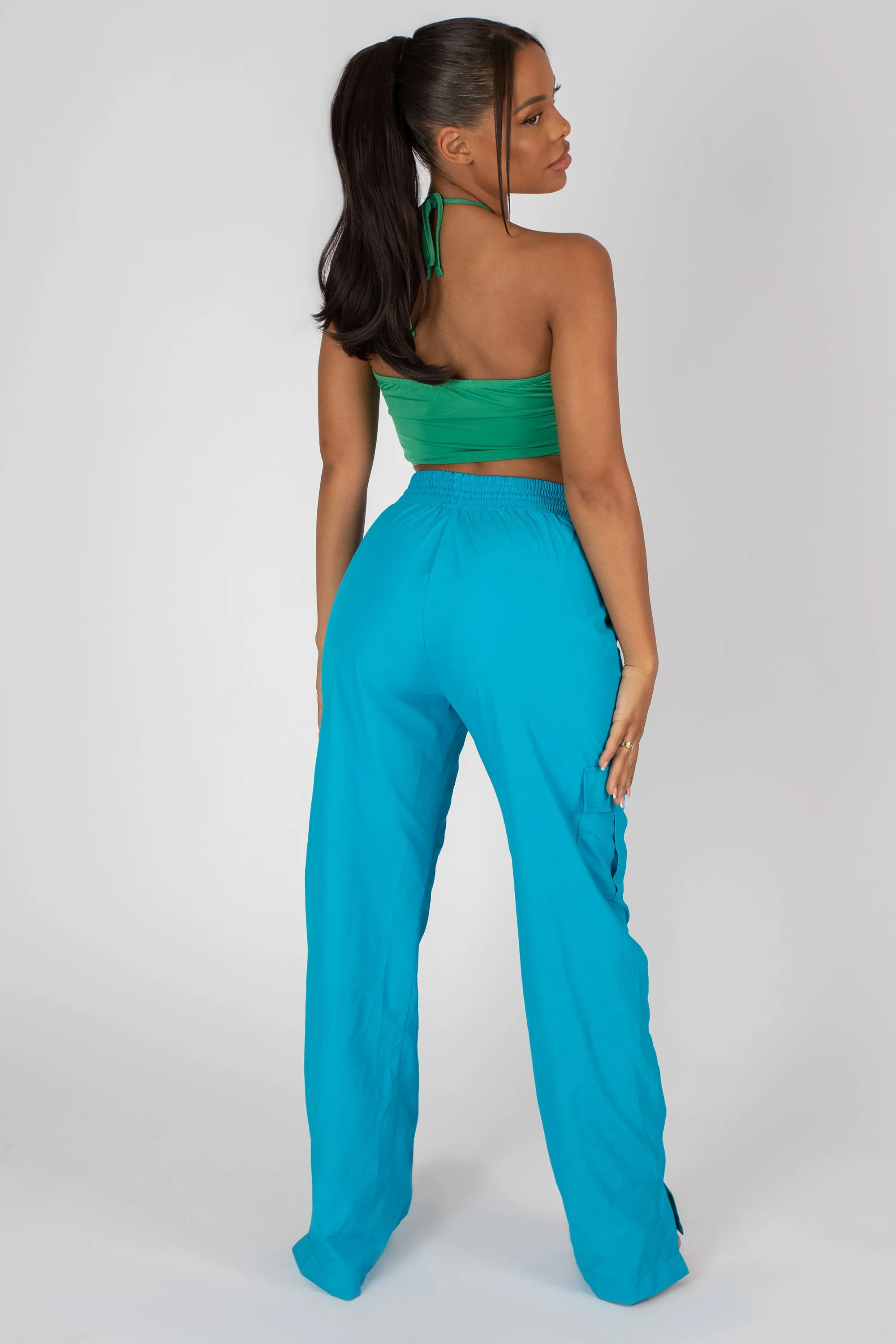 Slinky Loop Ruching Crop Top Green sold by Public Desire product image thumbnail 3